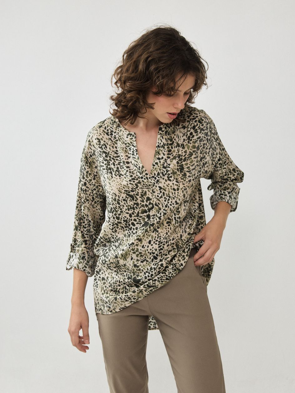 חולצה הדפס שרוול קלאפה