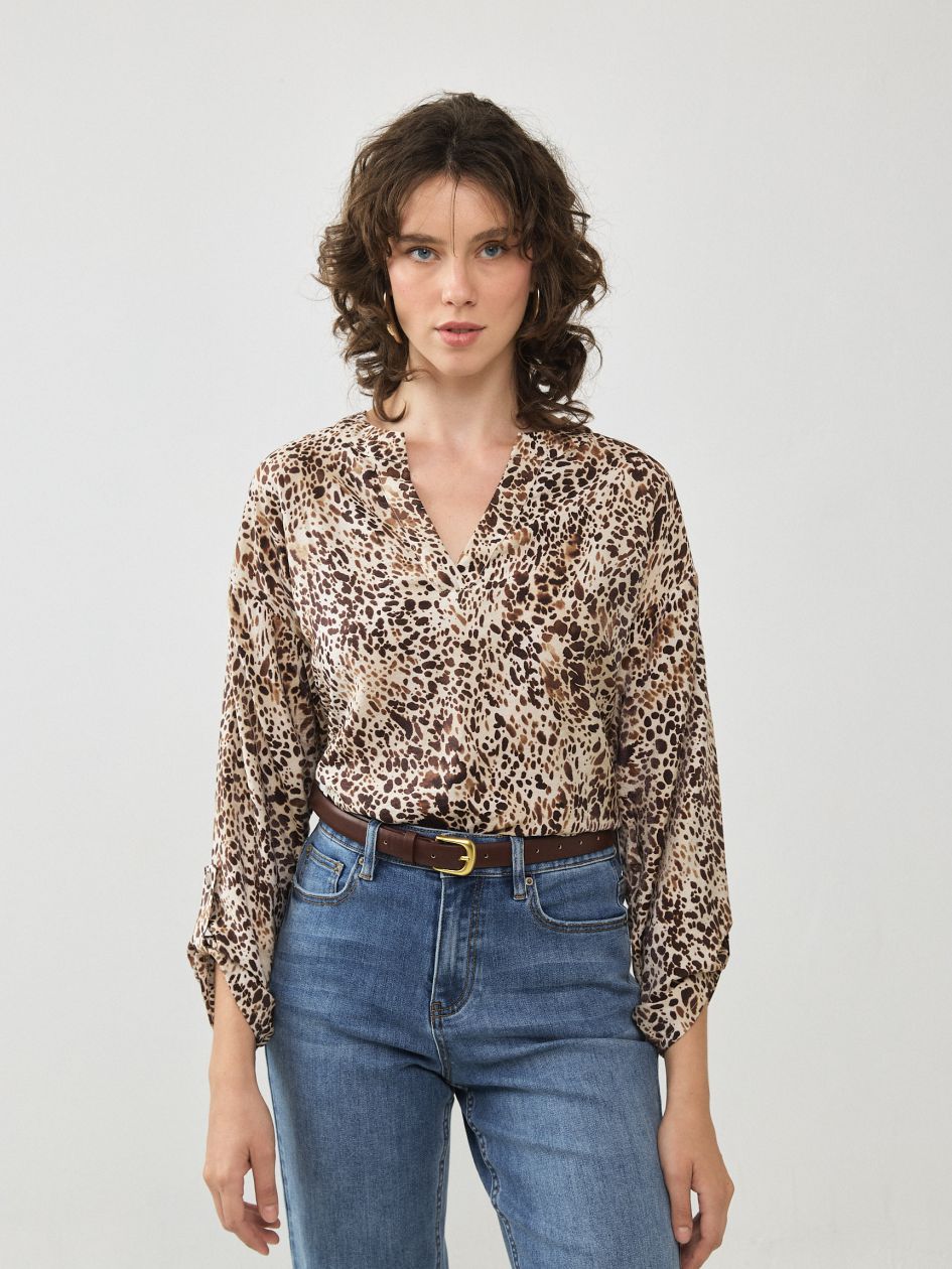 חולצה הדפס שרוול קלאפה
