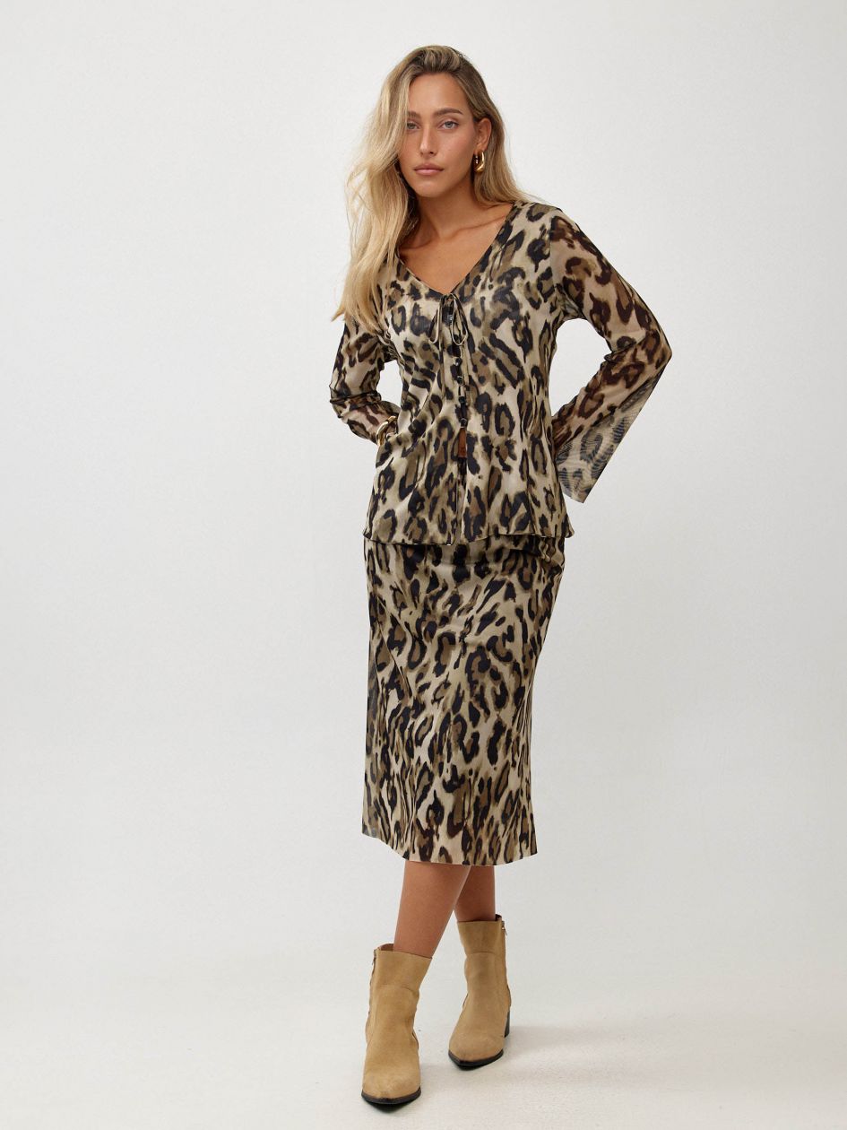 חולצה רזיל מודפס קשירה