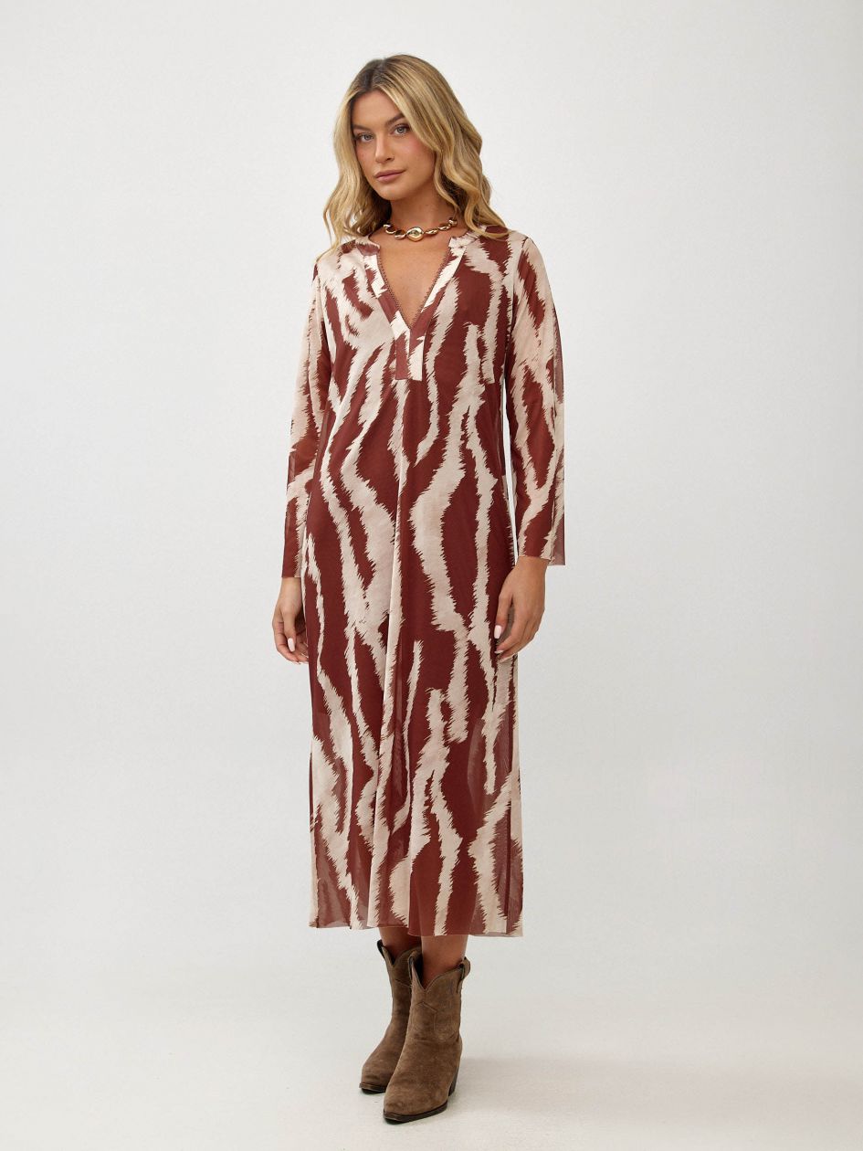 שמלה ארוכה רזיל מודפס