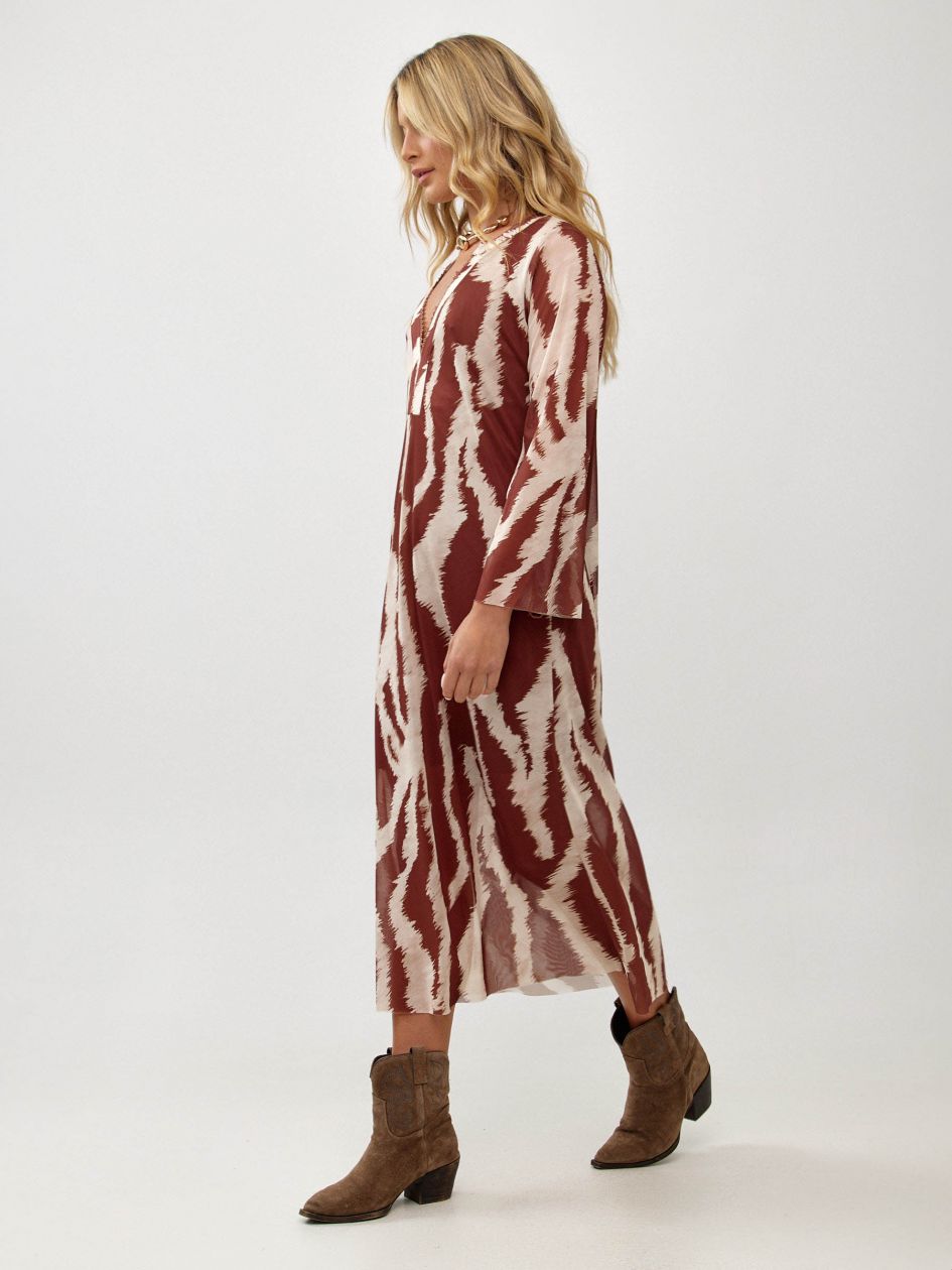 שמלה ארוכה רזיל מודפס