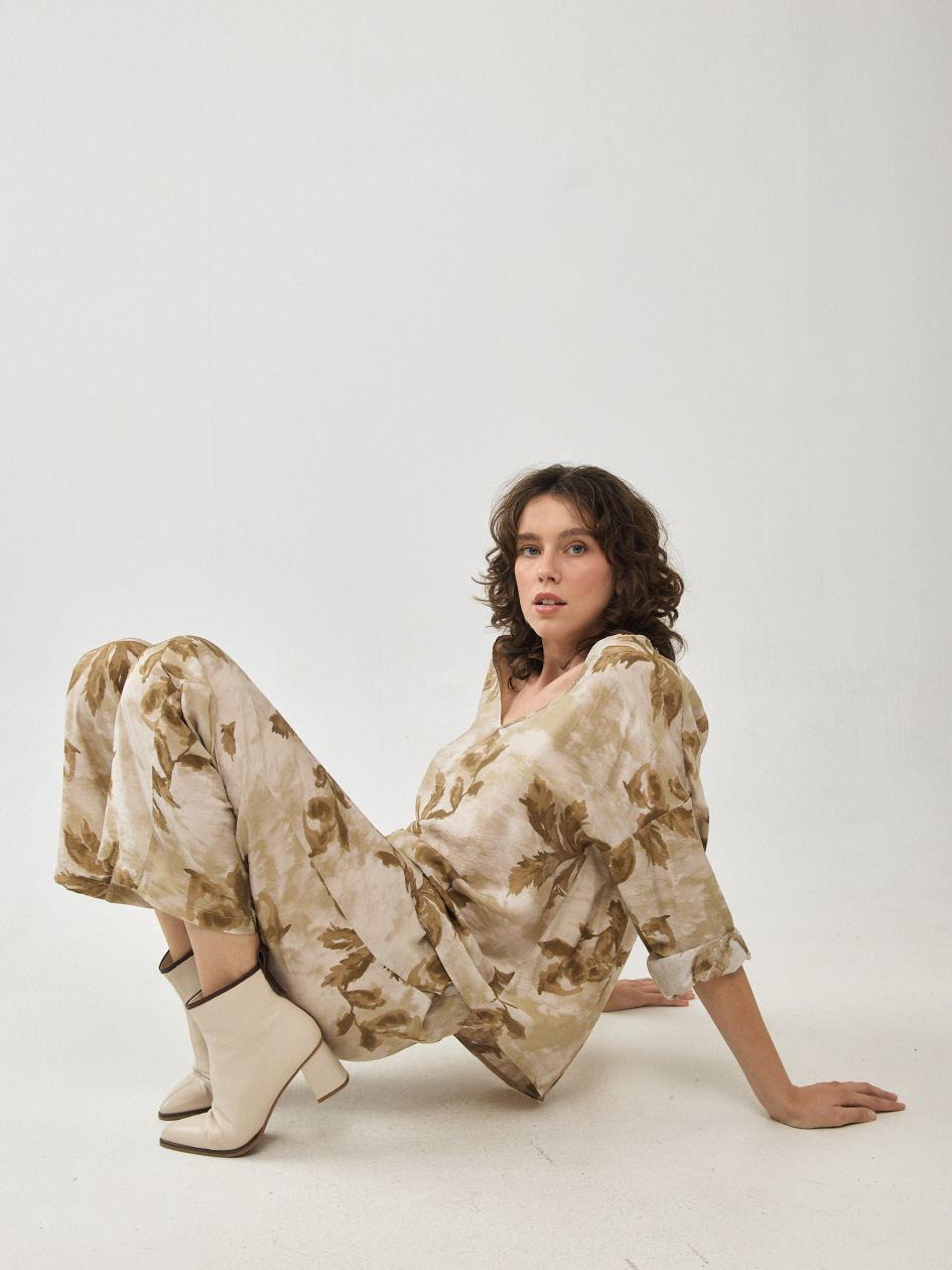 מכנסיים אריג מודפס