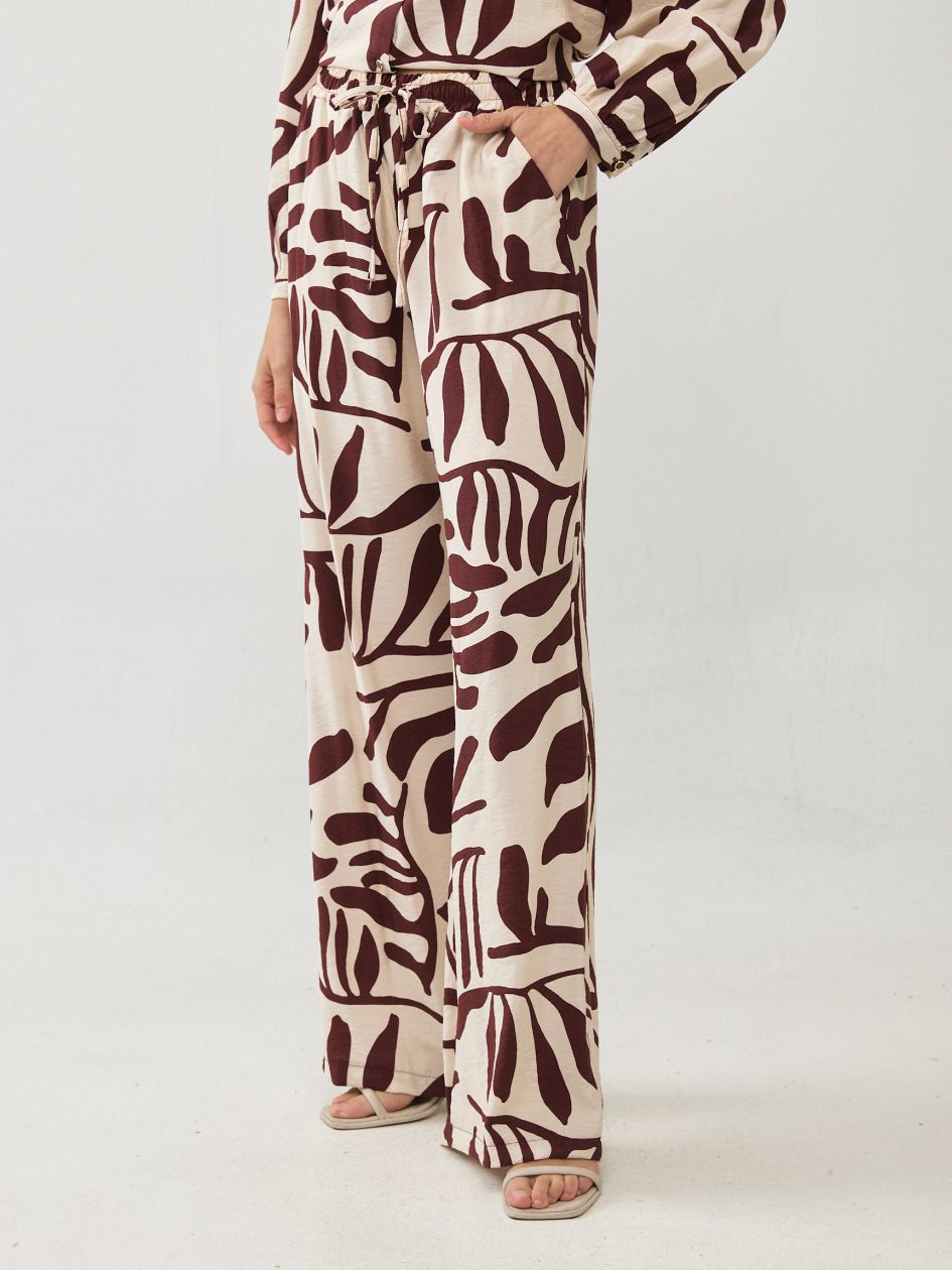 מכנסיים אריג מודפס