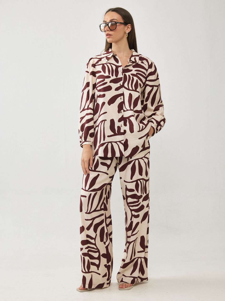 מכנסיים אריג מודפס