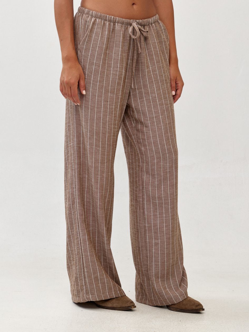 מכנסיים פס רחב גומי שרוך