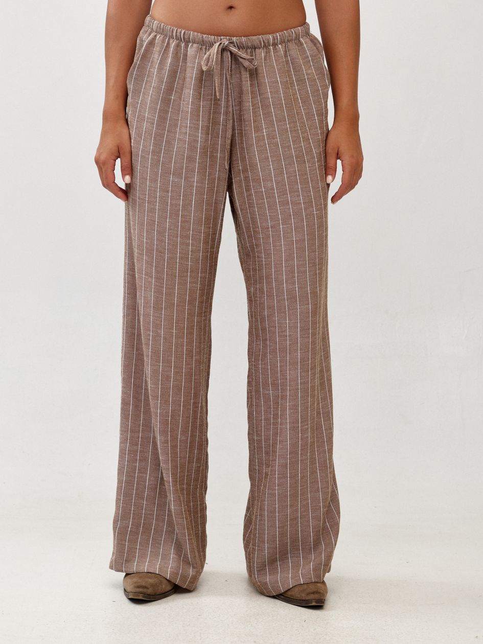 מכנסיים פס רחב גומי שרוך