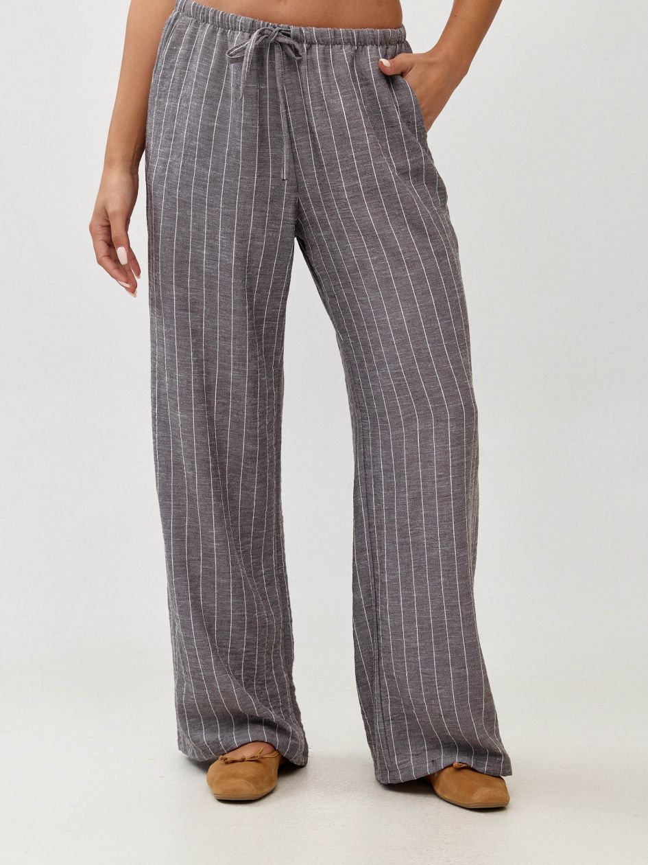 מכנסיים פס רחב גומי שרוך