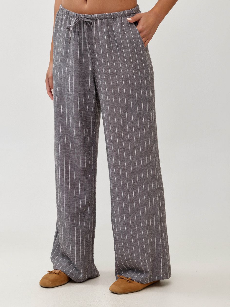 מכנסיים פס רחב גומי שרוך