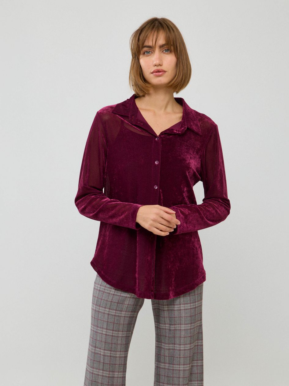 חולצה רשת קטיפה