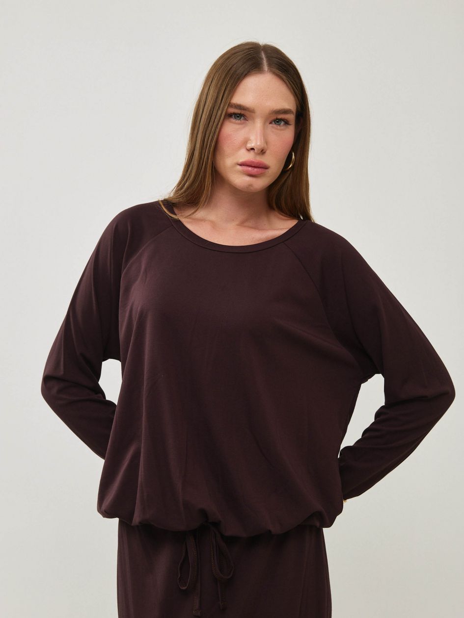 חולצה שרוך קשירה ג`רסי דק