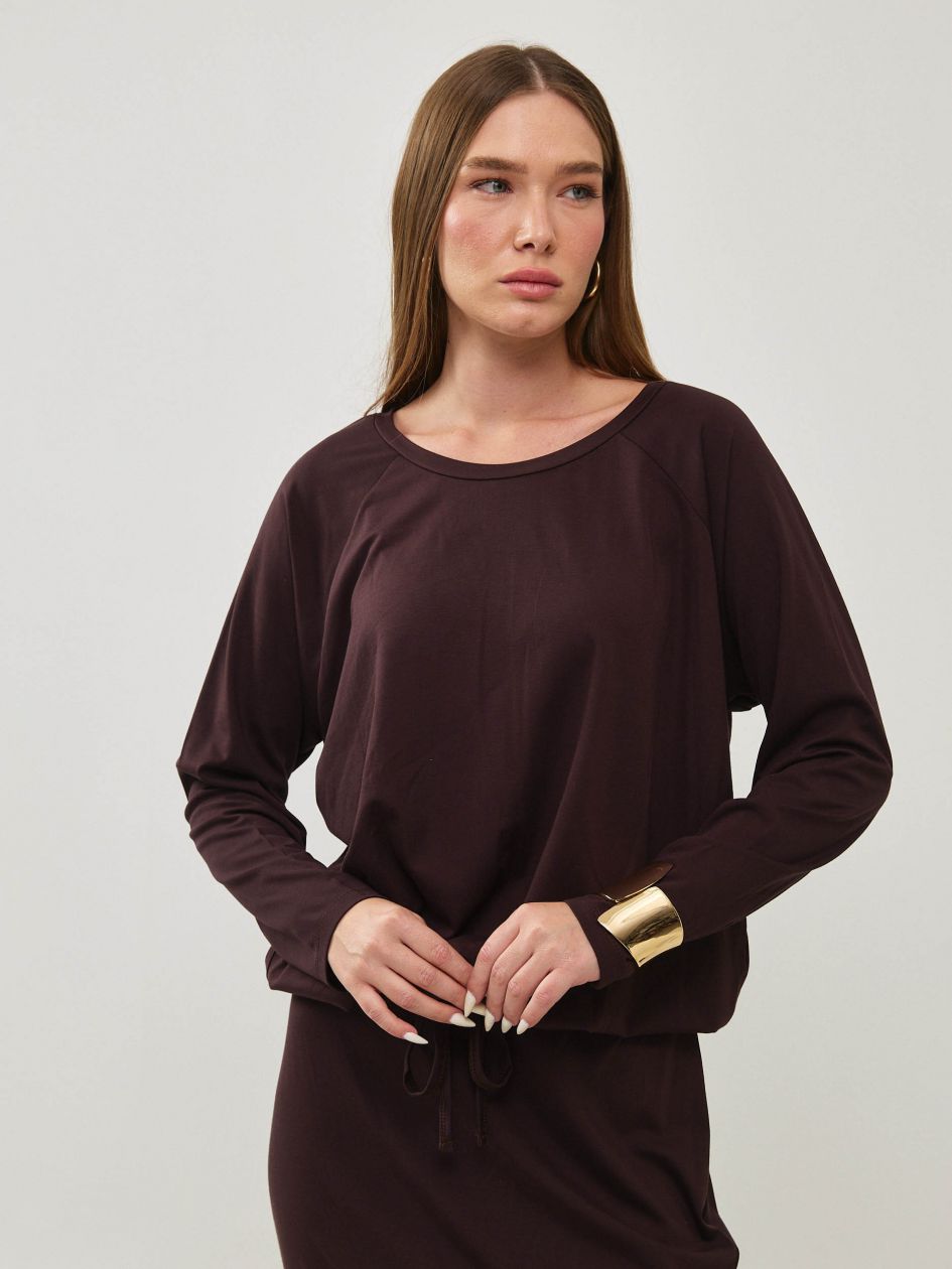 חולצה שרוך קשירה ג`רסי דק