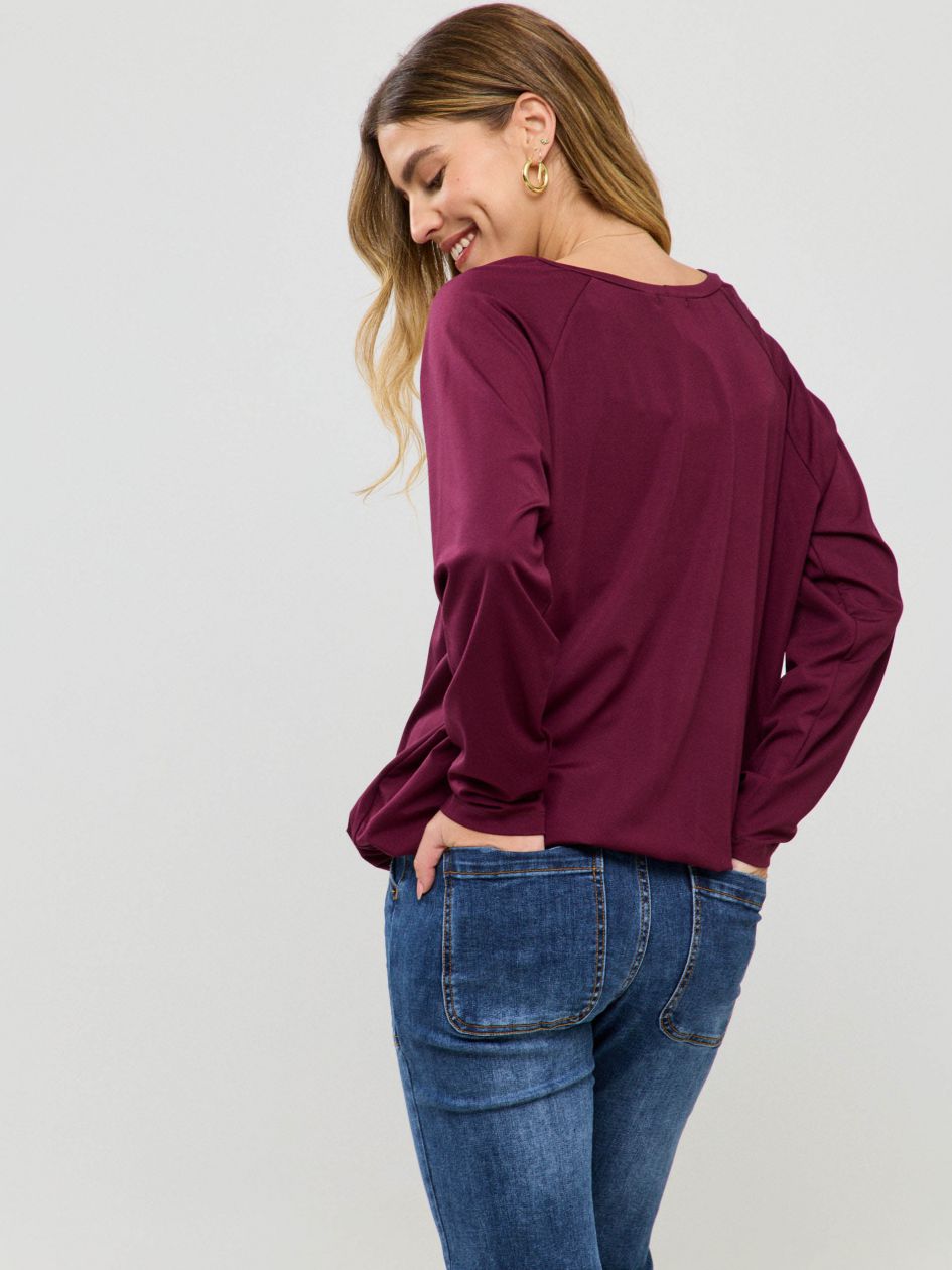 חולצה שרוך קשירה ג`רסי דק