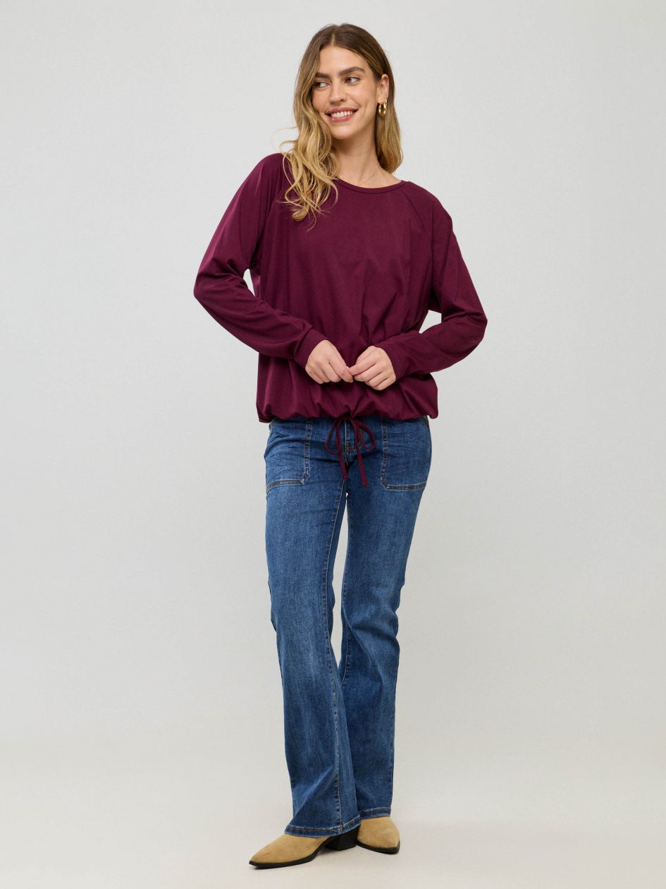 חולצה שרוך קשירה ג`רסי דק