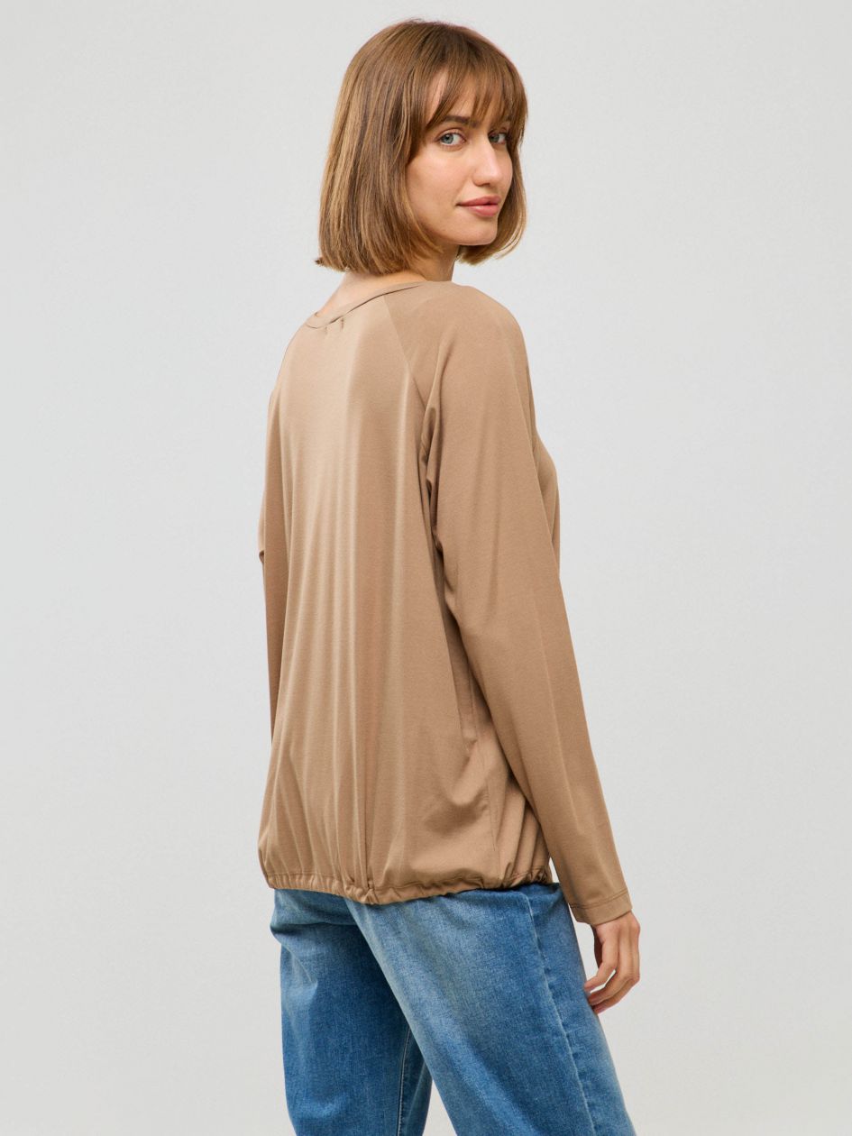 חולצה שרוך קשירה ג`רסי דק