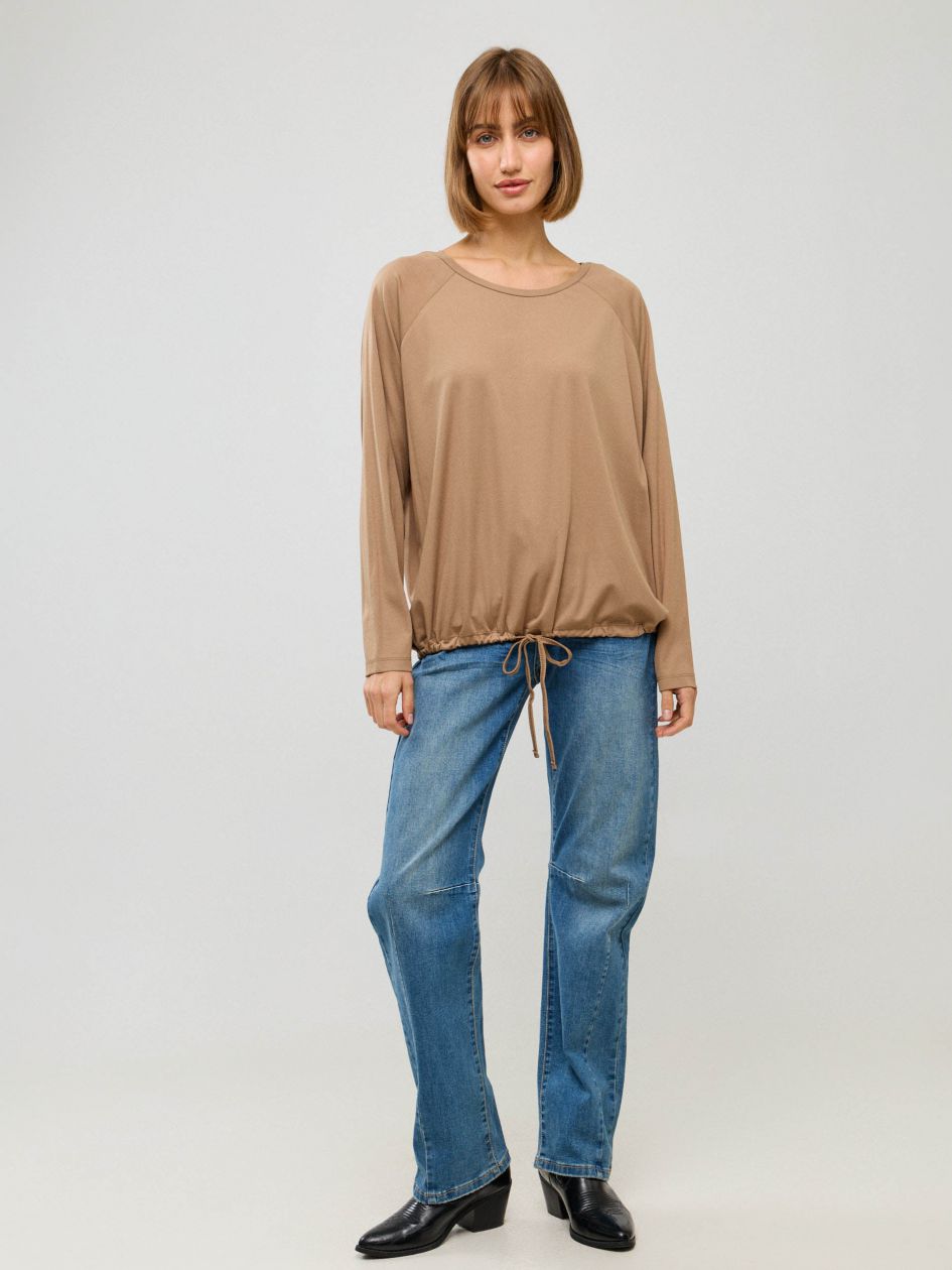 חולצה שרוך קשירה ג`רסי דק