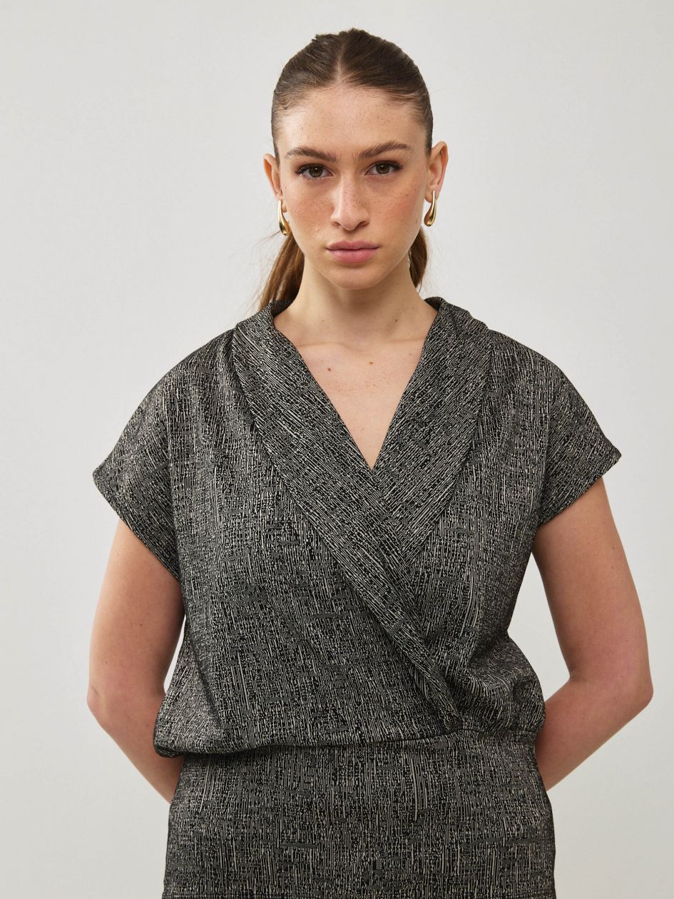 חולצה אפודה  ג`רסי מודפס