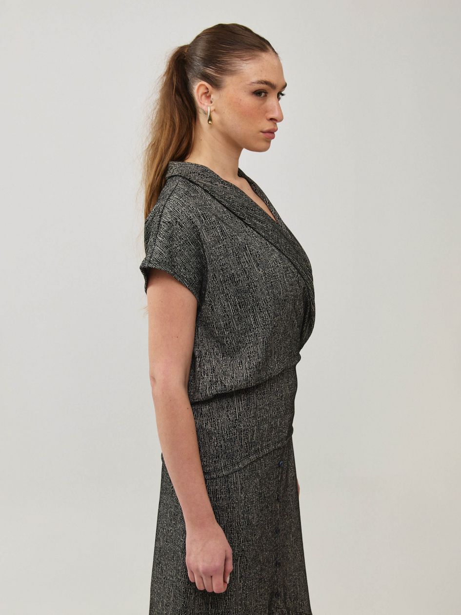 חולצה אפודה  ג`רסי מודפס