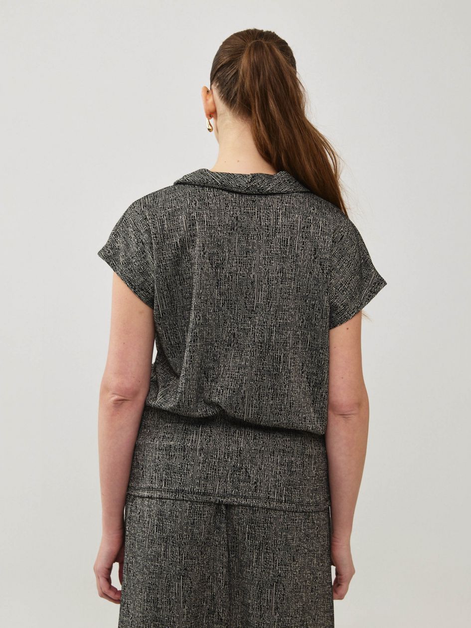 חולצה אפודה  ג`רסי מודפס