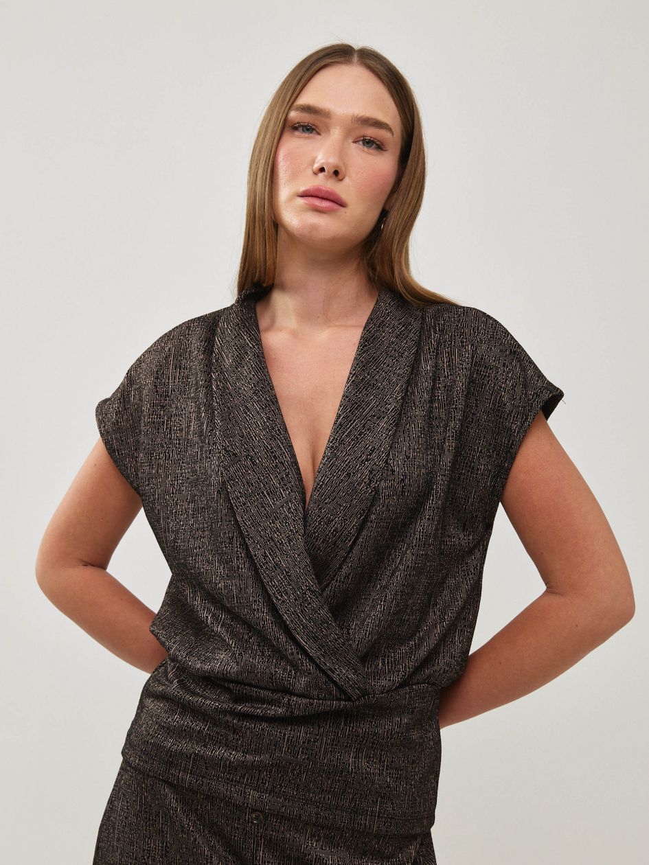 חולצה אפודה  ג`רסי מודפס