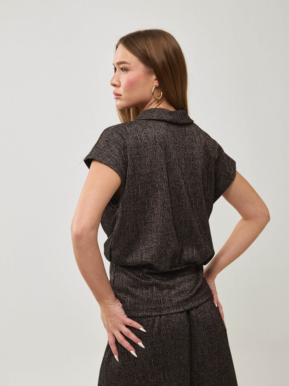 חולצה אפודה  ג`רסי מודפס