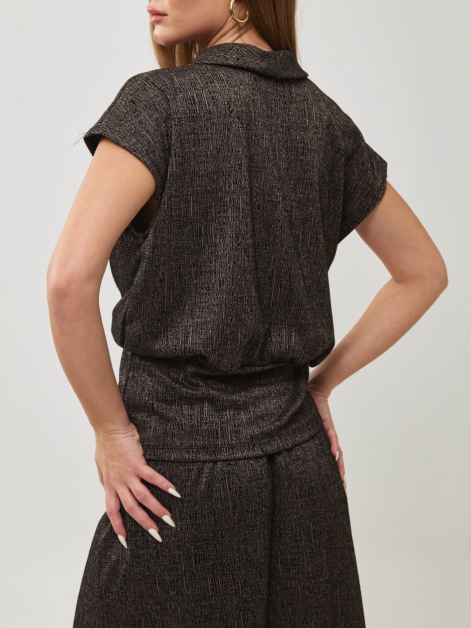 חולצה אפודה  ג`רסי מודפס