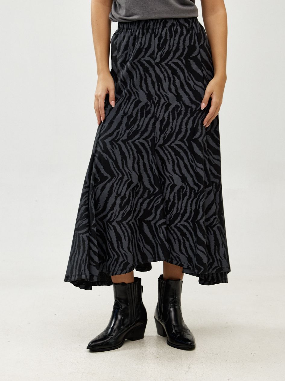 חצאית ג`רסי מודפס