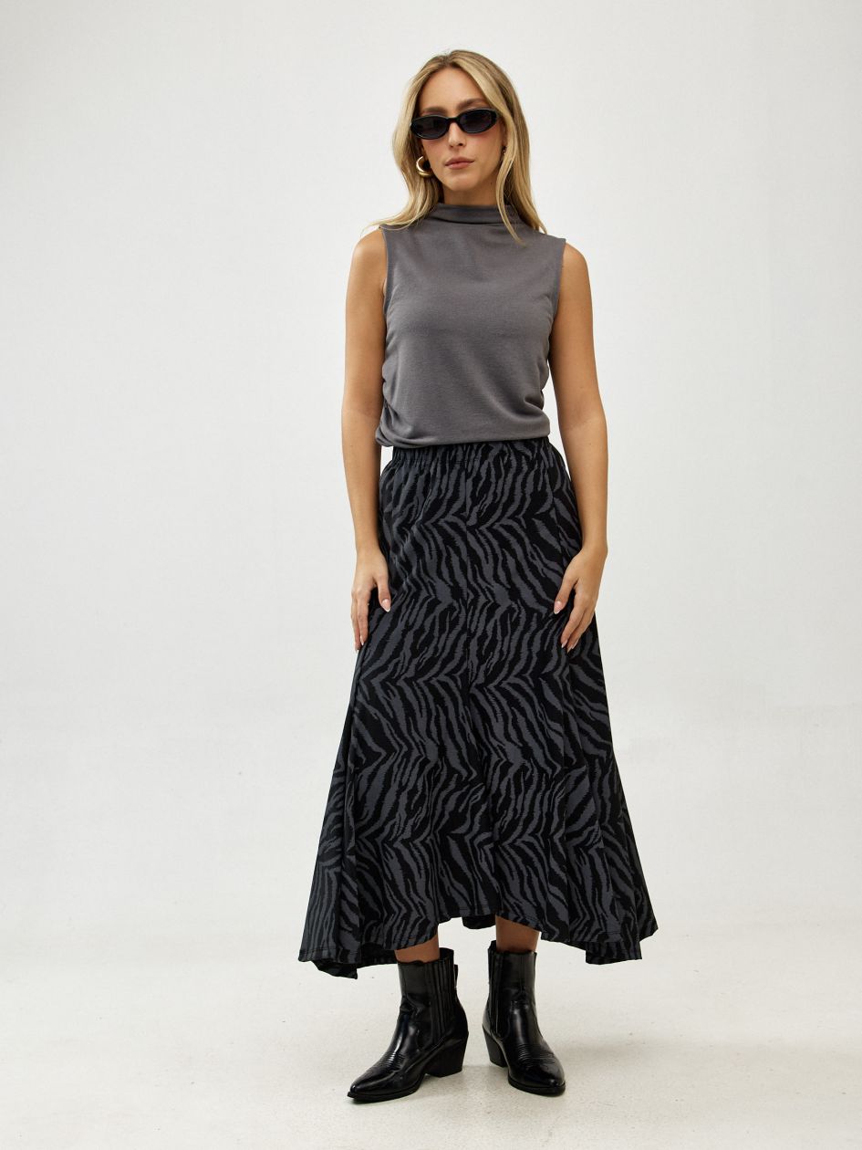 חצאית ג`רסי מודפס