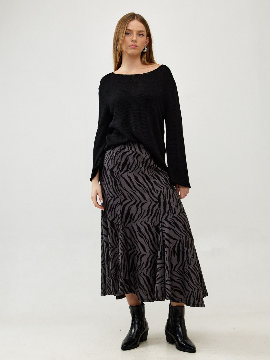 חצאית ג`רסי מודפס