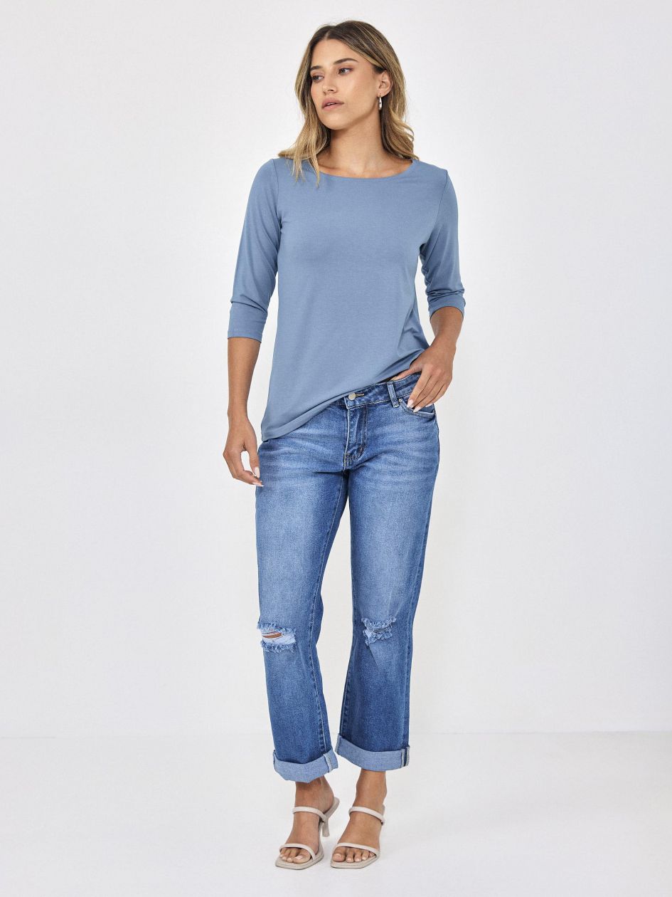 חולצת סירה שרוול 3/4